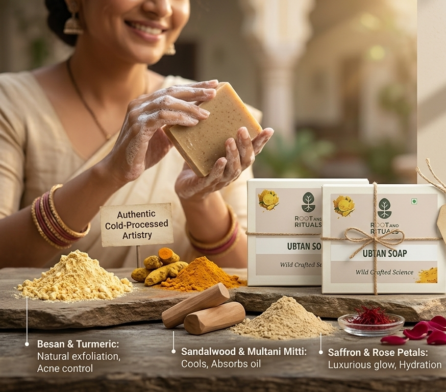 Ubtan Soap – Pure Glowing Ritual Bar